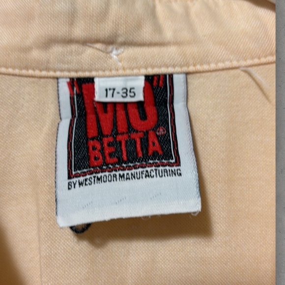 Vintage 90s Mo Betta Long Sleeved Peach Shirt Size 17-35 - Picture 3 of 5